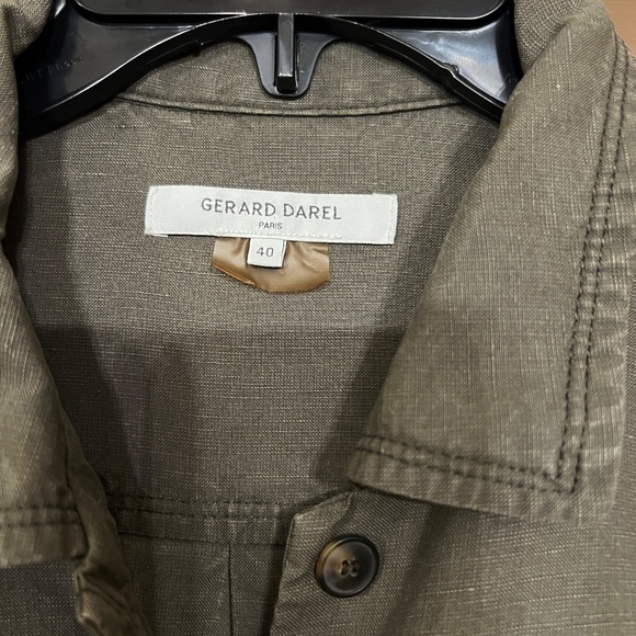 $520 EUC Women's Gerard Darel Nolwenn Khaki Army Green Jumpsuit Size 40 or 8 - Picture 6 of 9